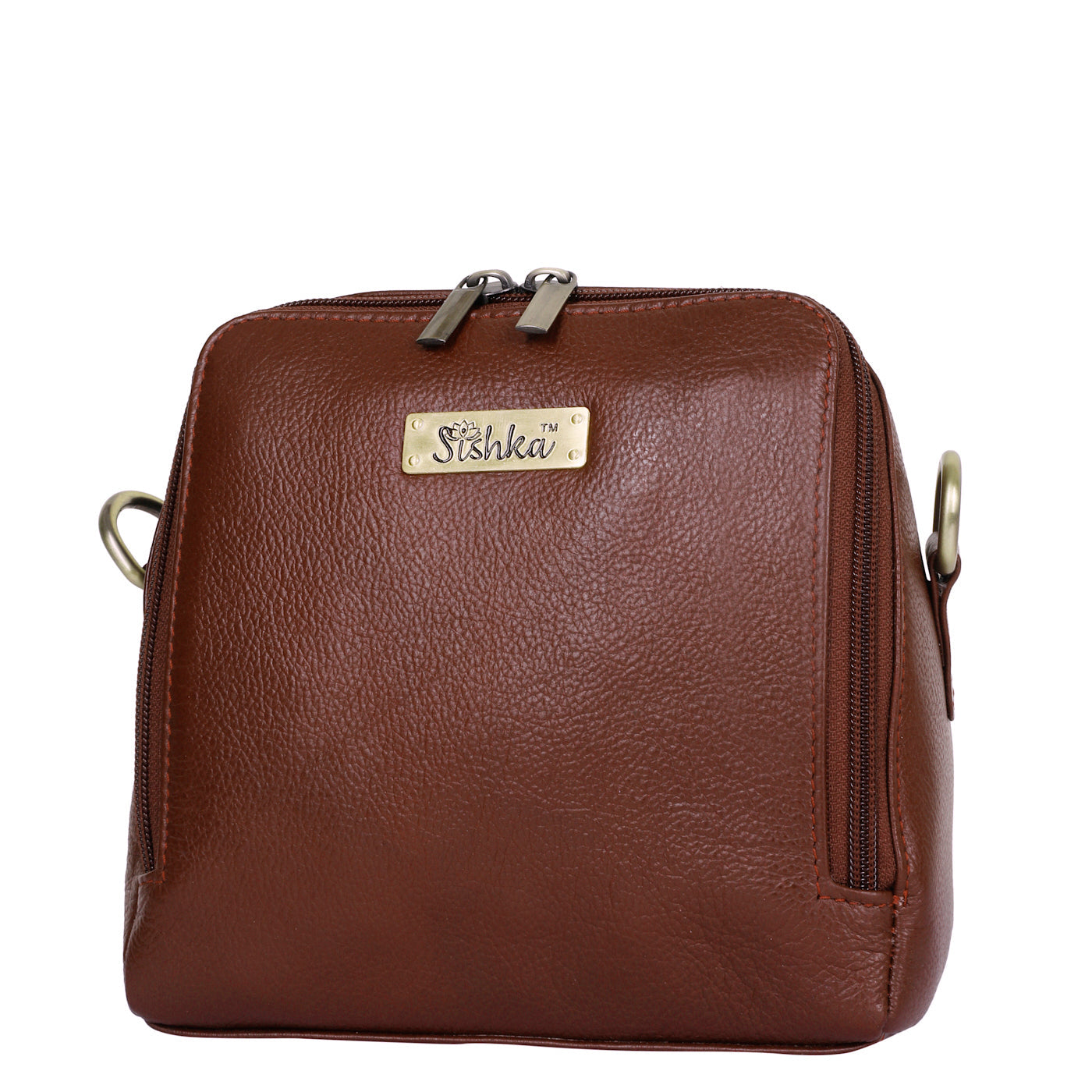 Wholesale Women's Brown Genuine Leather Crossbody Sling Bag