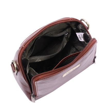 Wholesale Women's Brown Genuine Leather Crossbody Sling Bag