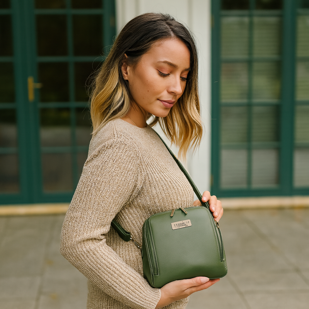 Wholesale Women's Olive Genuine Leather Crossbody Bag Style – Premium Shoulder Bag