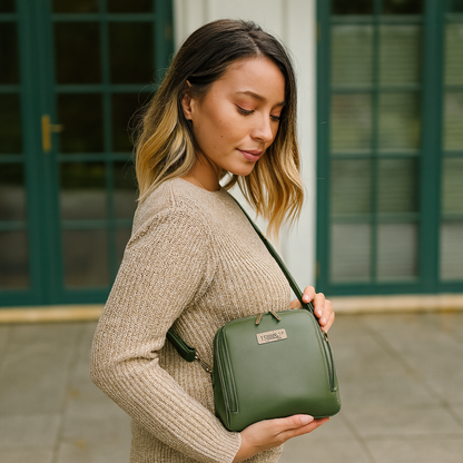 Wholesale Women's Olive Genuine Leather Crossbody Bag Style – Premium Shoulder Bag