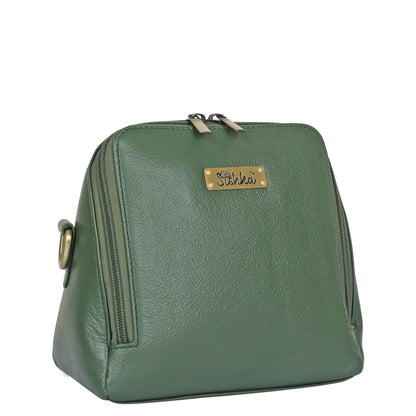 Wholesale Women's Olive Genuine Leather Crossbody Bag Style – Premium Shoulder Bag
