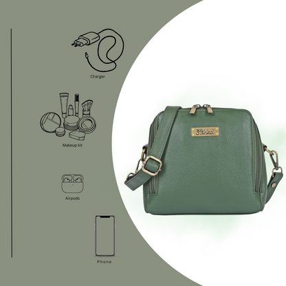 Wholesale Women's Olive Genuine Leather Crossbody Bag Style – Premium Shoulder Bag