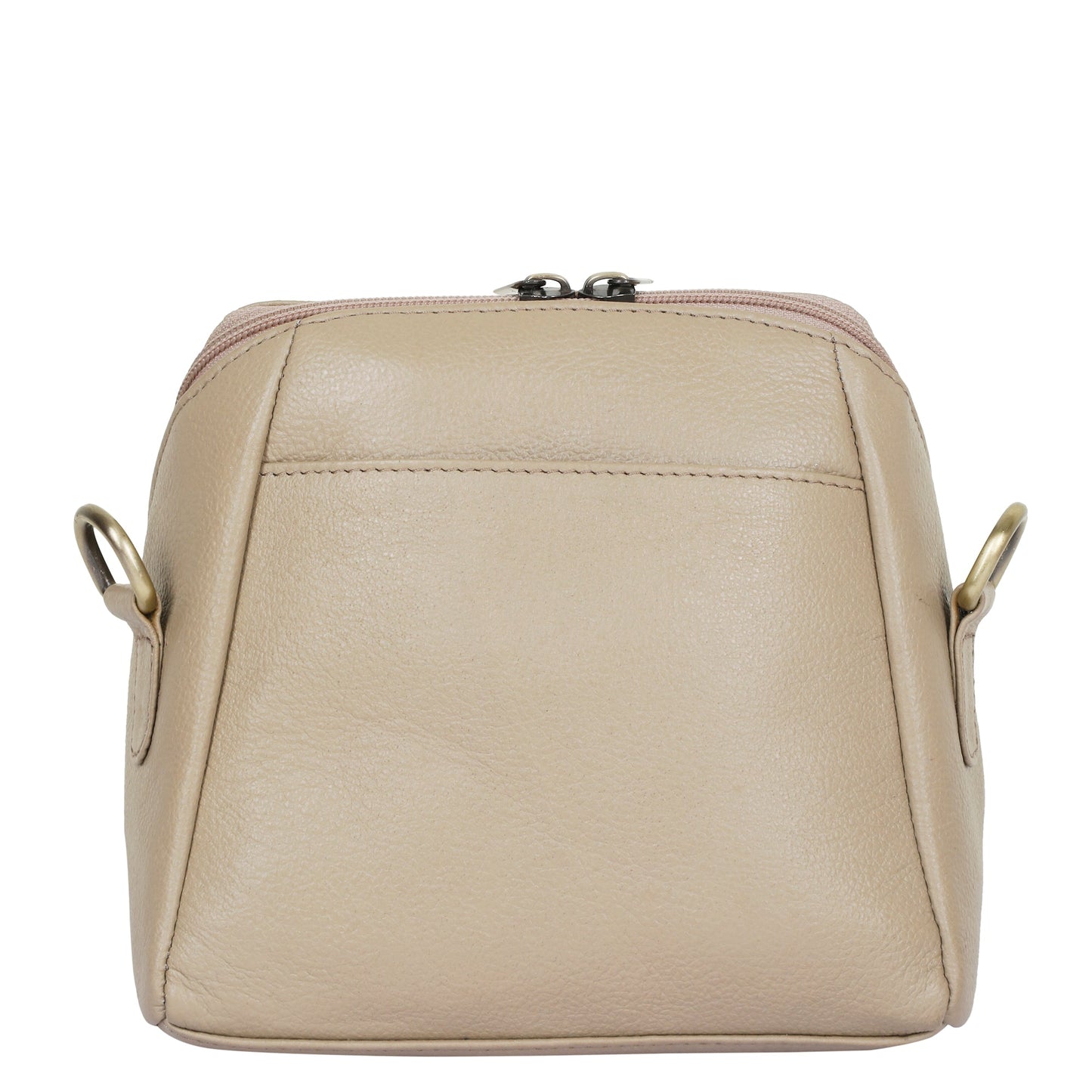 Wholesale Women Taupe Genuine Leather Crossbody Sling Bag
