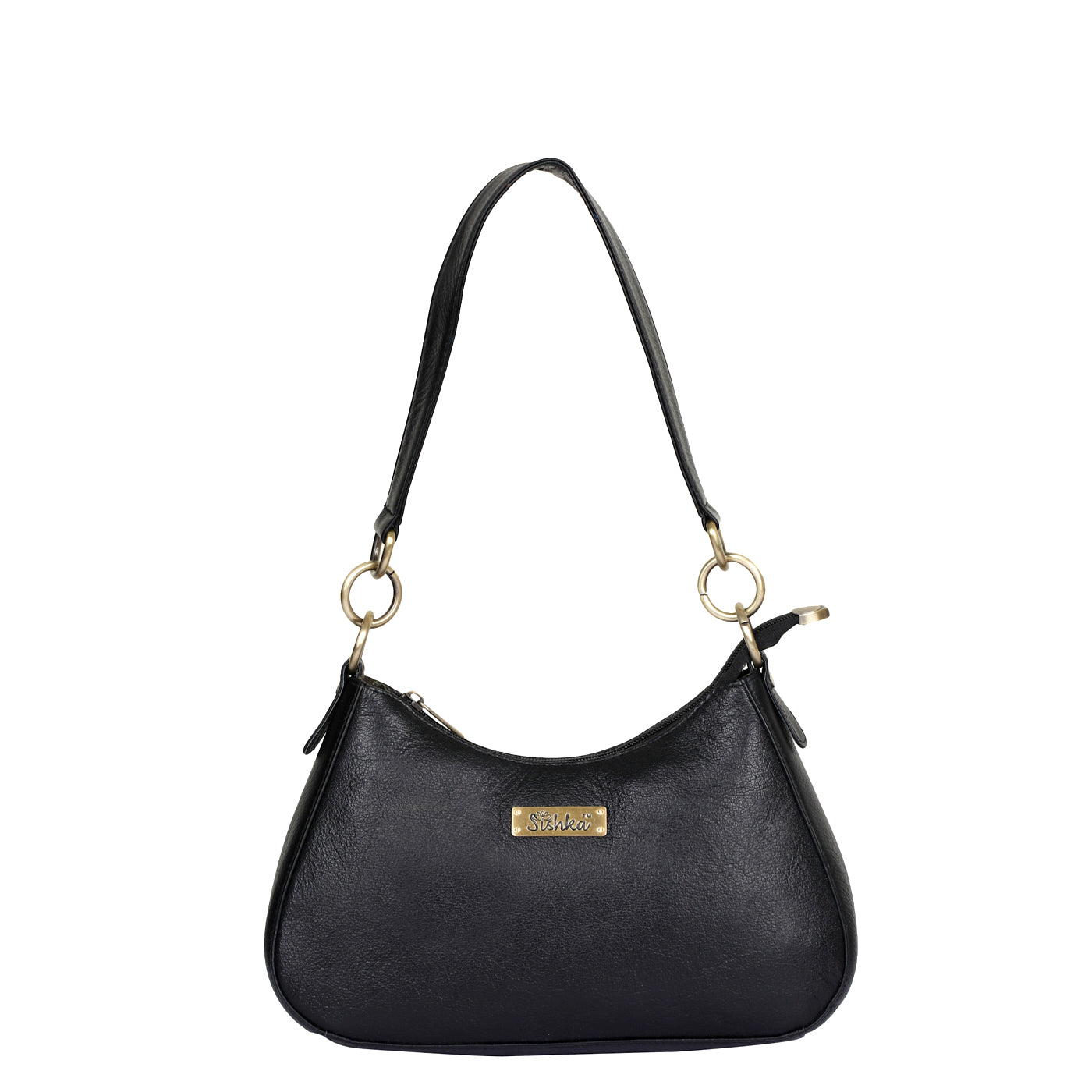 Black Genuine Leather Half Moon Shoulder Bag Wholesale for Women – Tote Purse
