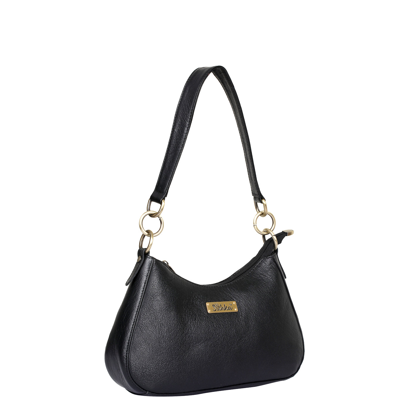 Black Genuine Leather Half Moon Shoulder Bag Wholesale for Women – Tote Purse