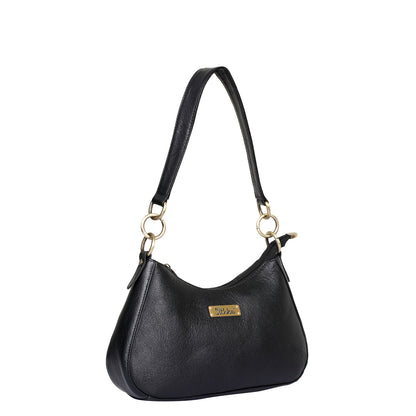 Black Genuine Leather Half Moon Shoulder Bag Wholesale for Women – Tote Purse