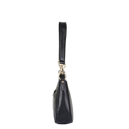 Black Genuine Leather Half Moon Shoulder Bag Wholesale for Women – Tote Purse