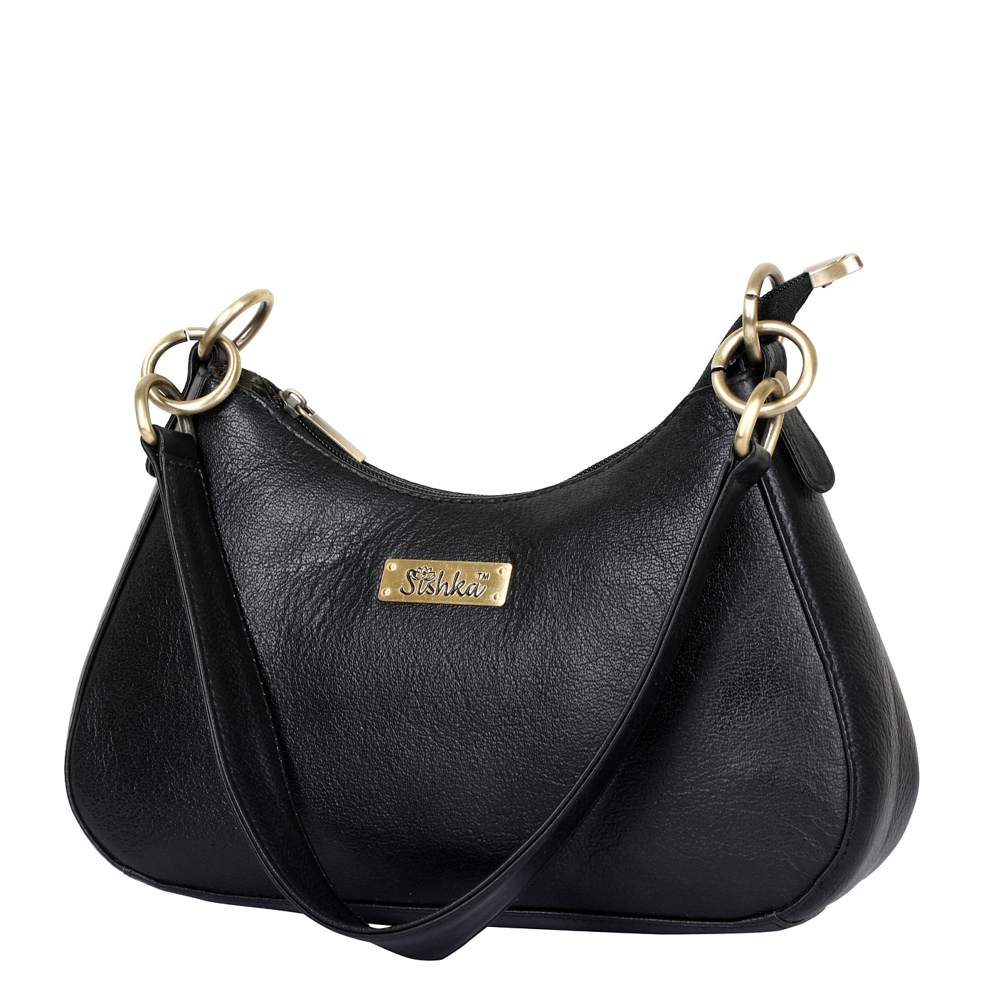 Black Genuine Leather Half Moon Shoulder Bag Wholesale for Women – Tote Purse