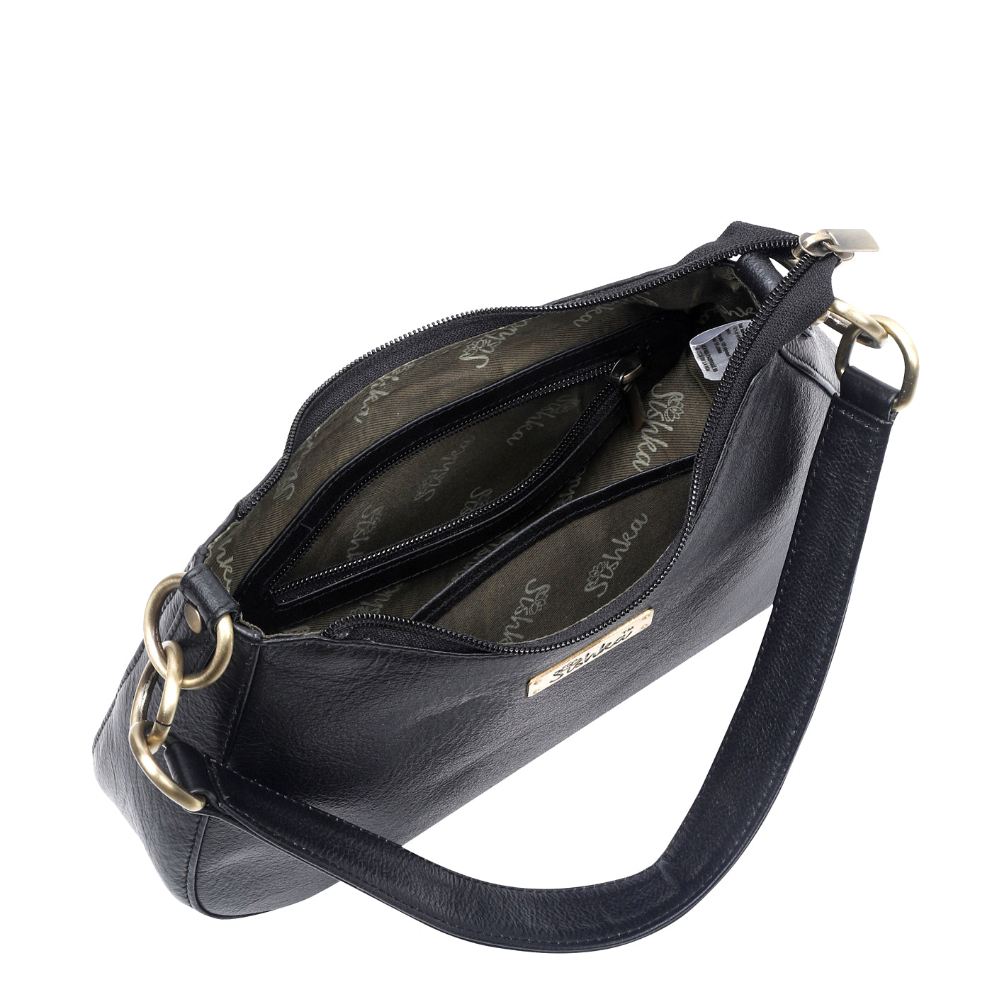 Black Genuine Leather Half Moon Shoulder Bag Wholesale for Women – Tote Purse