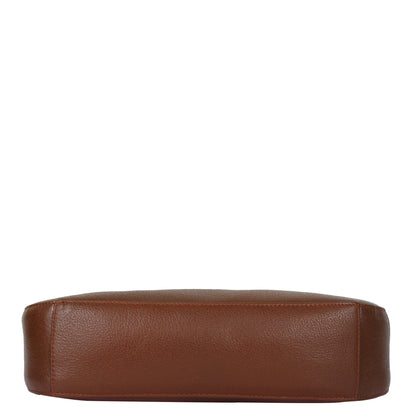 Brown Genuine Leather Half Moon Shoulder Bag Wholesale for Women – Tote Purse