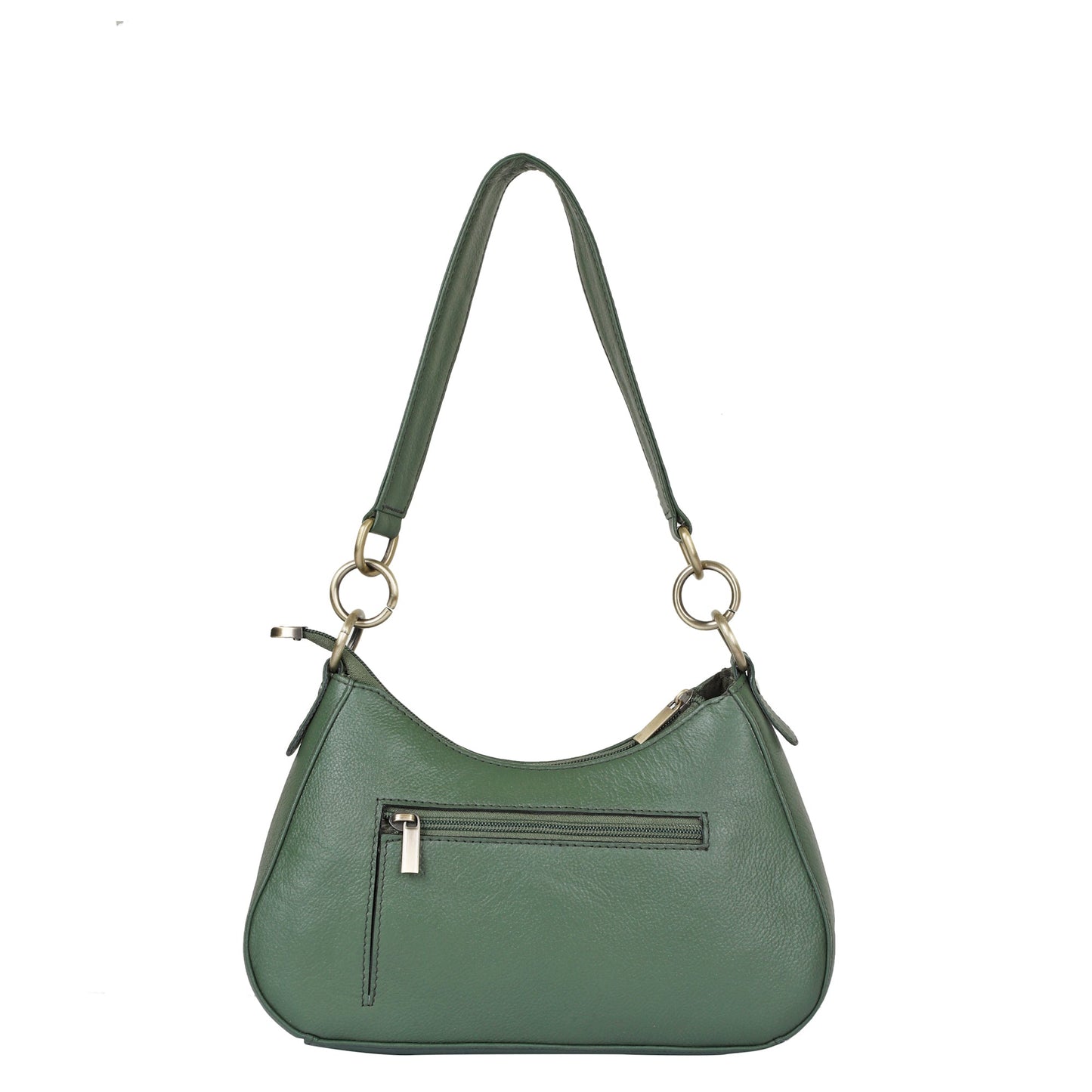 Olive Genuine Leather Half Moon Shoulder Bag Wholesale for Women