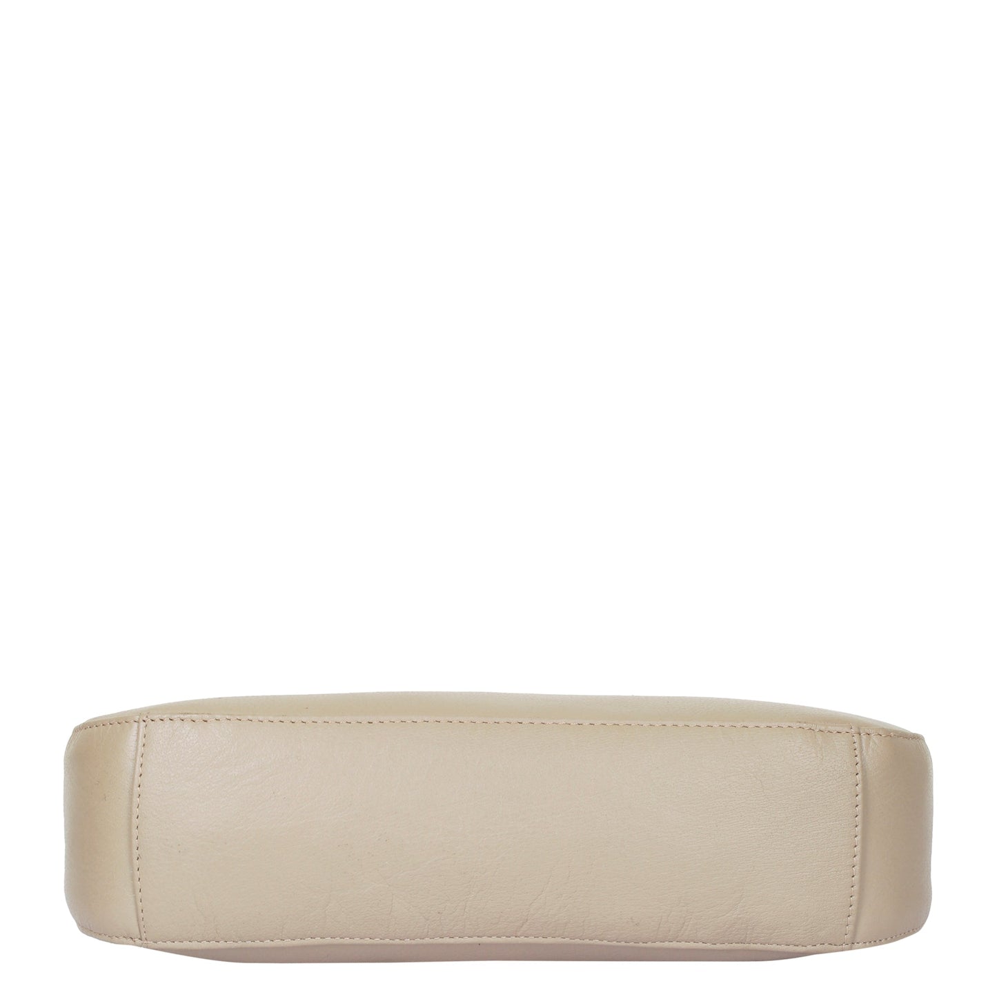Taupe Genuine Leather Half Moon Shoulder Bag Wholesale for Women