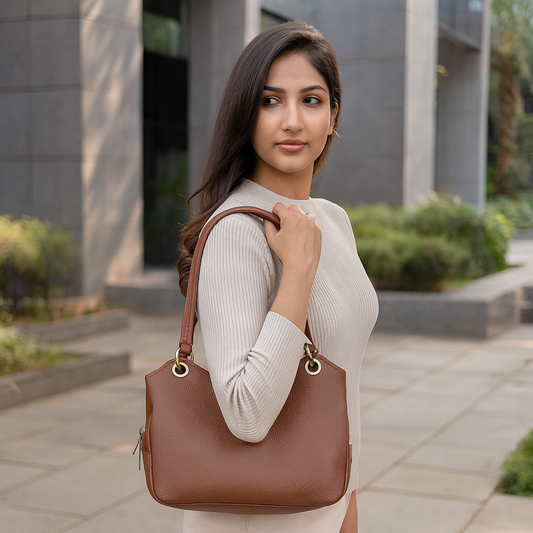 Brown Genuine Leather Shoulder Bag Wholesale for Women – Tote Purse & Handbag