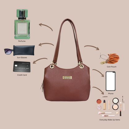 Brown Genuine Leather Shoulder Bag Wholesale for Women – Tote Purse & Handbag
