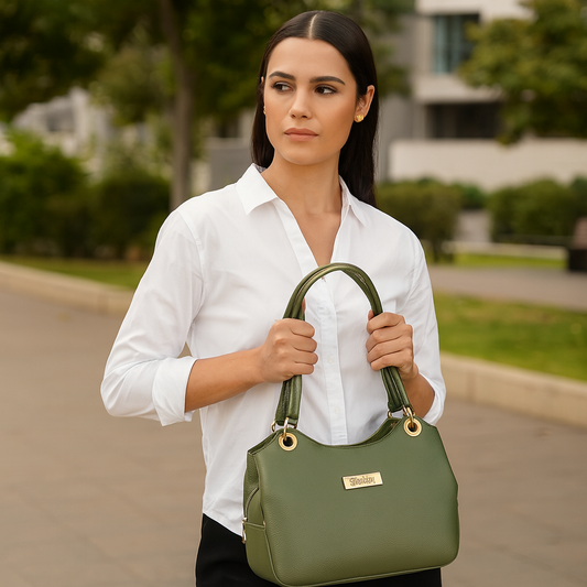 Olive Genuine Leather Shoulder Bag Wholesale for Women – Designer Tote Handbag