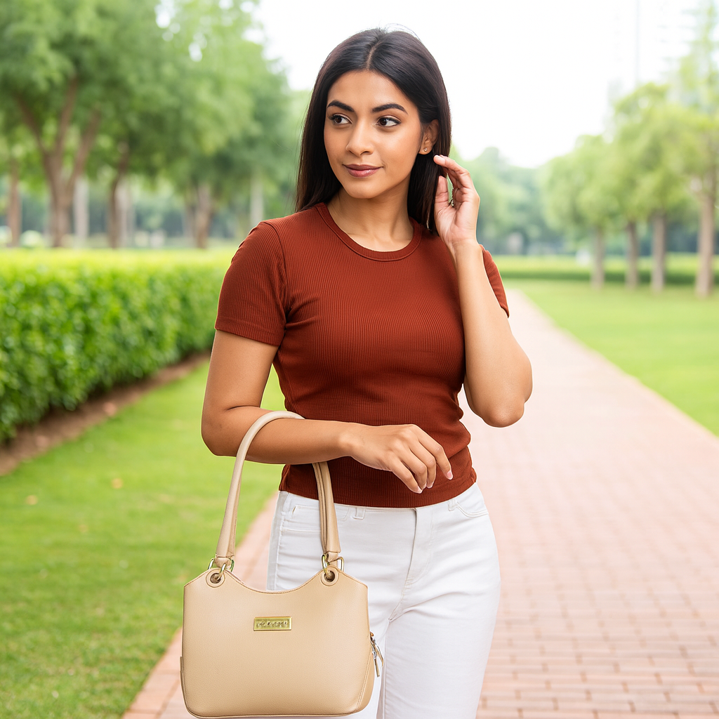 Taupe Genuine Leather Shoulder Bag Wholesale for Women | Work, Everyday Use