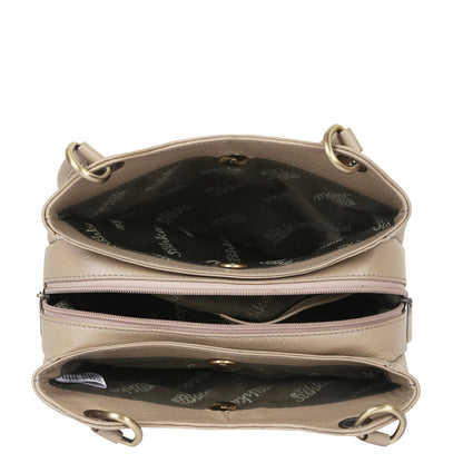 Taupe Genuine Leather Shoulder Bag Wholesale for Women | Work, Everyday Use
