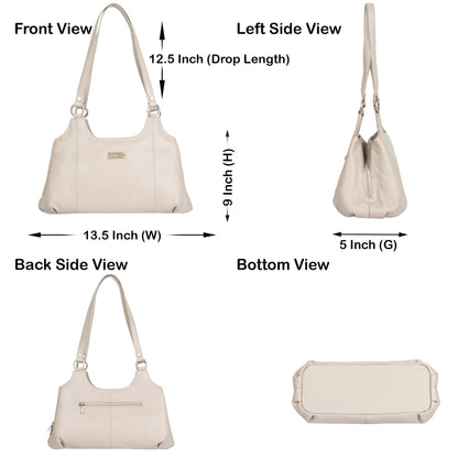 Taupe Genuine Leather Satchel Shoulder Bag Wholesale for Women – Handbag for Work, Travel & Daily Use