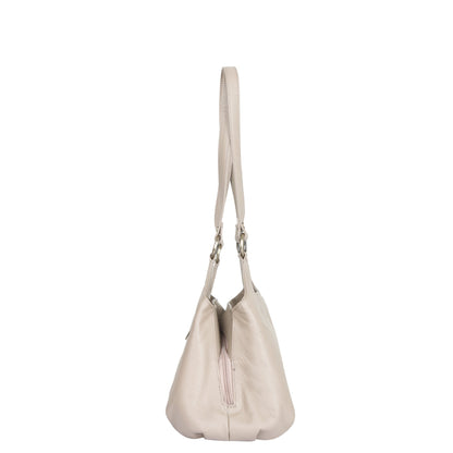 Taupe Genuine Leather Satchel Shoulder Bag Wholesale for Women – Handbag for Work, Travel & Daily Use