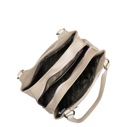 Taupe Genuine Leather Satchel Shoulder Bag Wholesale for Women – Handbag for Work, Travel & Daily Use