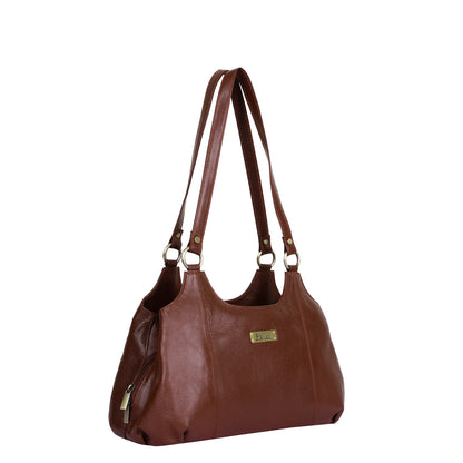 Wholesale Brown Genuine Leather Satchel Shoulder Bag For Women | Daily Use, Travel, Trips