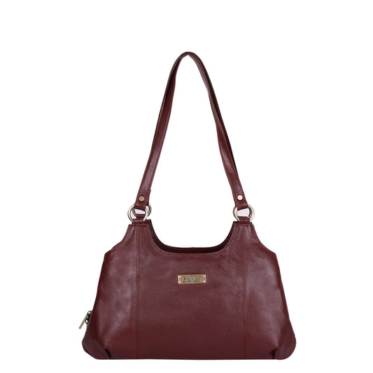 Wholesale Cherry Red Genuine Leather Satchel Shoulder Bag For women | Daily Use, Travel, Trips