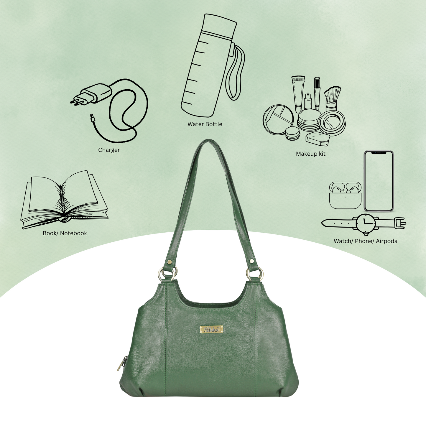 Olive Genuine Leather Satchel Handbag Wholesale for Women – Shoulder Tote Handbag