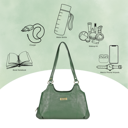 Olive Genuine Leather Satchel Handbag Wholesale for Women – Shoulder Tote Handbag