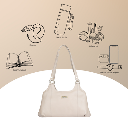 Taupe Genuine Leather Satchel Shoulder Bag Wholesale for Women – Handbag for Work, Travel & Daily Use
