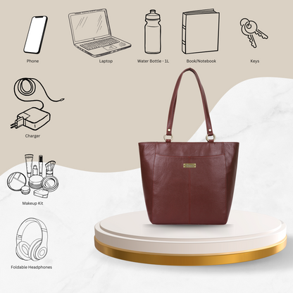 Brown Genuine Leather Tote Shoulder Bag Wholesale for Women | Daily Use