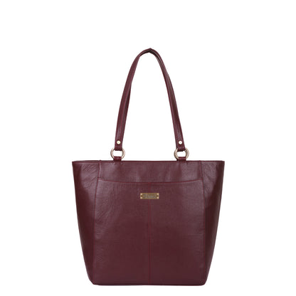 Cherry Red Genuine Leather Tote Shoulder  Bag Wholesale for Women | Daily Use