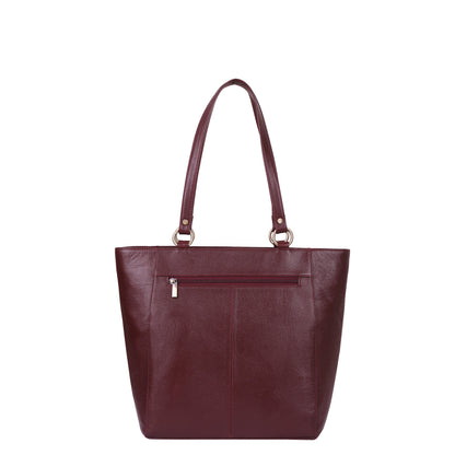 Cherry Red Genuine Leather Tote Shoulder  Bag Wholesale for Women | Daily Use