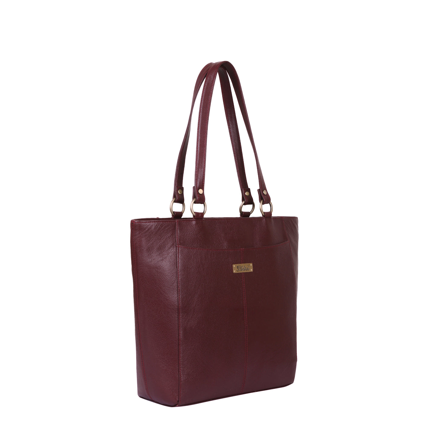 Cherry Red Genuine Leather Tote Shoulder  Bag Wholesale for Women | Daily Use