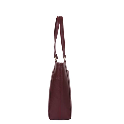 Cherry Red Genuine Leather Tote Shoulder  Bag Wholesale for Women | Daily Use