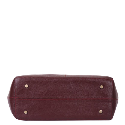 Cherry Red Genuine Leather Tote Shoulder  Bag Wholesale for Women | Daily Use