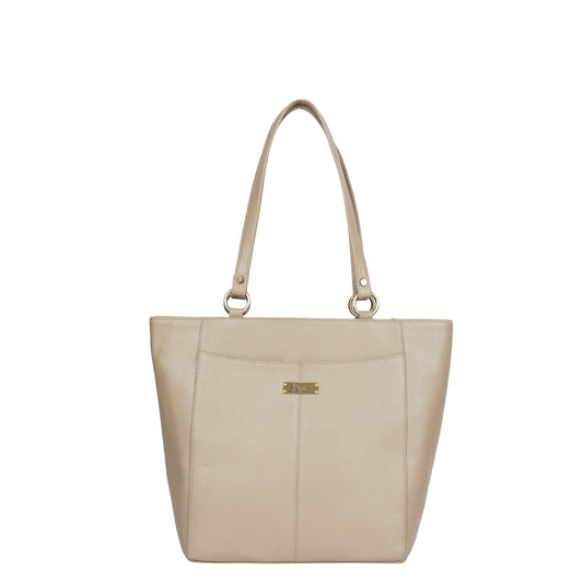 Taupe Genuine Leather Tote Shoulder Bag Wholesale for Women