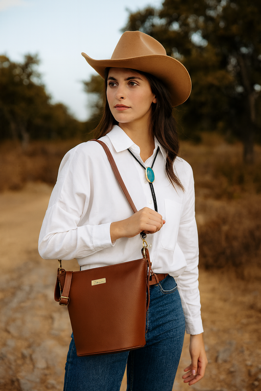 Brown Genuine Leather Bucket Hobo Bag Wholesale for Women – Shoulder Tote Purse