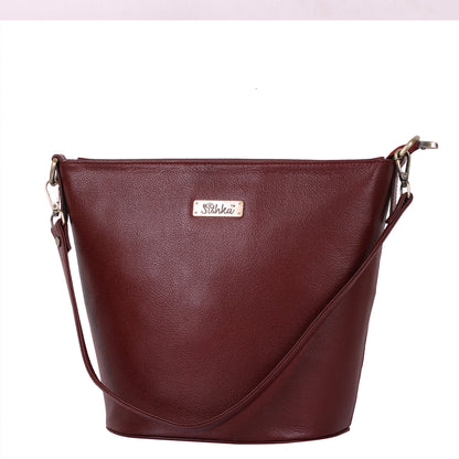Cherry Red Genuine Leather Bucket Hobo Bag Wholesale for Women – Shoulder Tote Purse