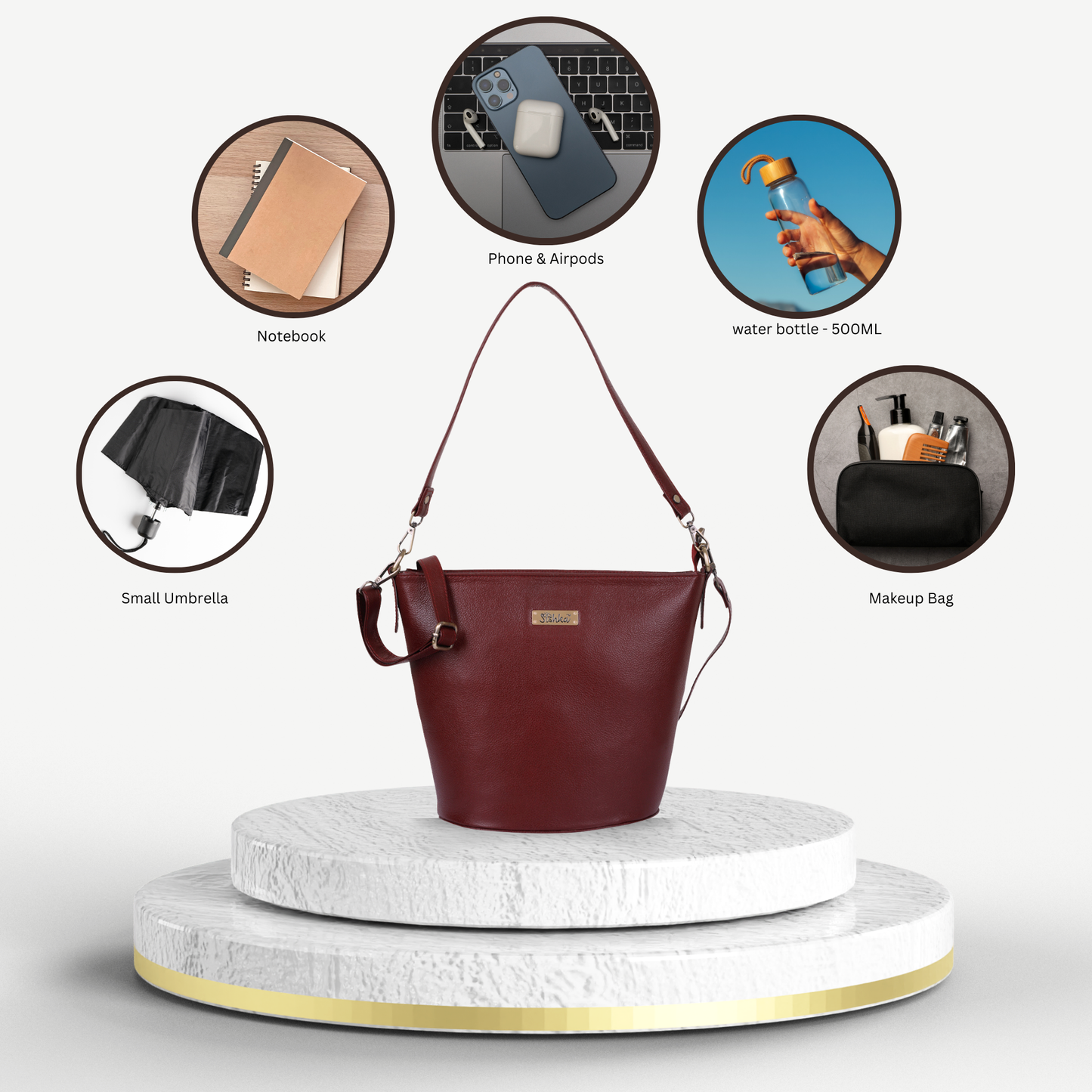 Cherry Red Genuine Leather Bucket Hobo Bag Wholesale for Women – Shoulder Tote Purse