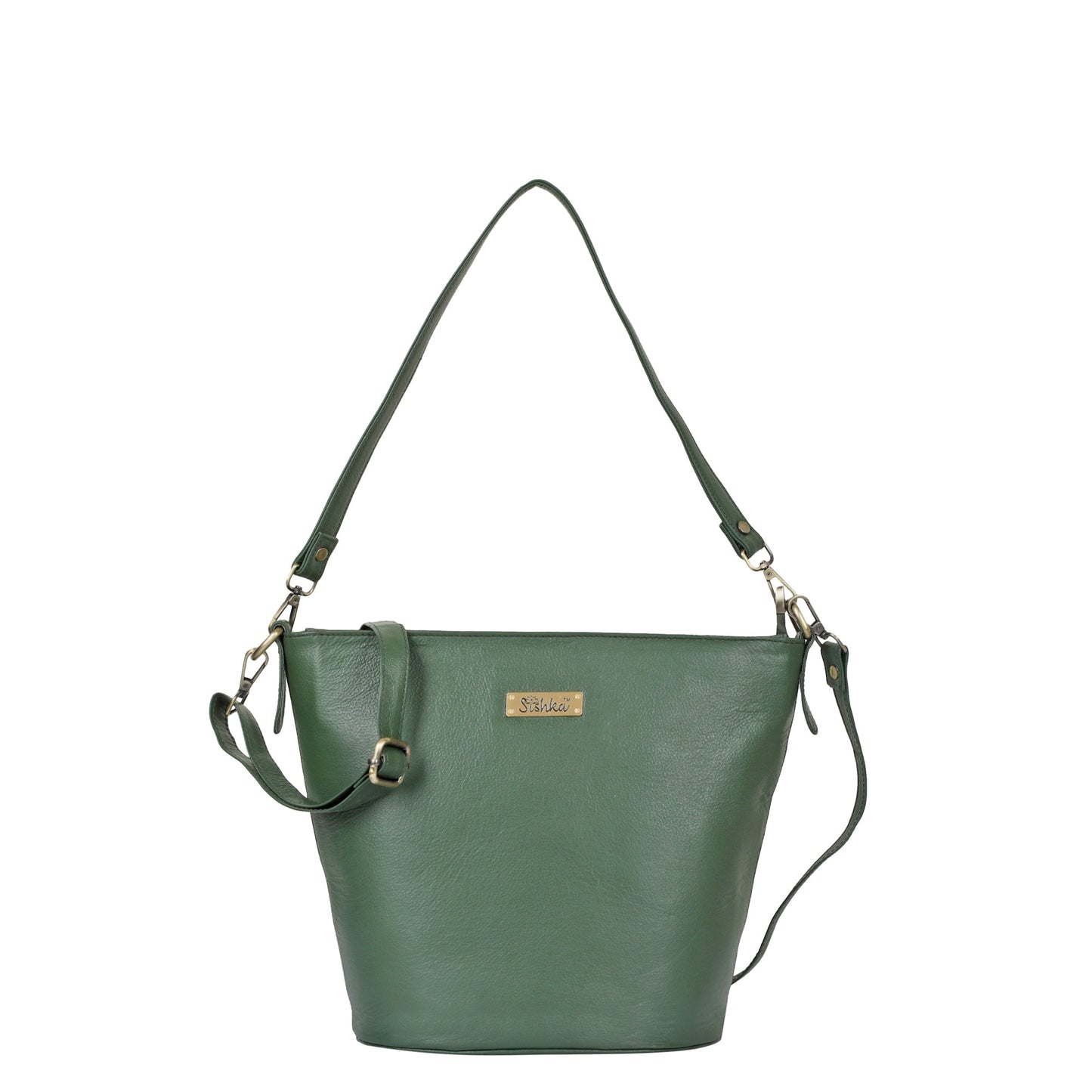 Wholesale Olive Genuine Leather Bucket Hobo Crossbody Bag for Women – Trendy Tote Shoulder Purse