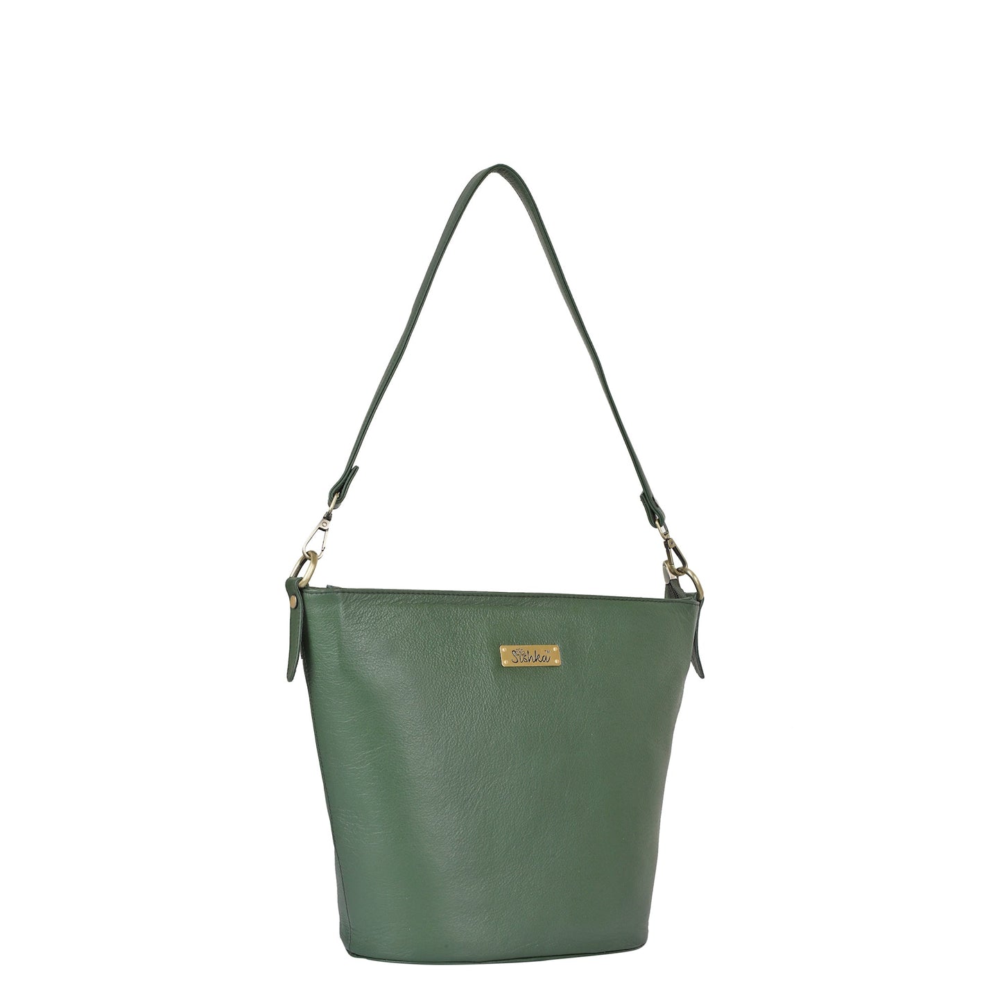 Wholesale Olive Genuine Leather Bucket Hobo Crossbody Bag for Women – Trendy Tote Shoulder Purse