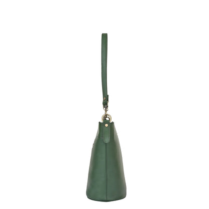 Wholesale Olive Genuine Leather Bucket Hobo Crossbody Bag for Women – Trendy Tote Shoulder Purse