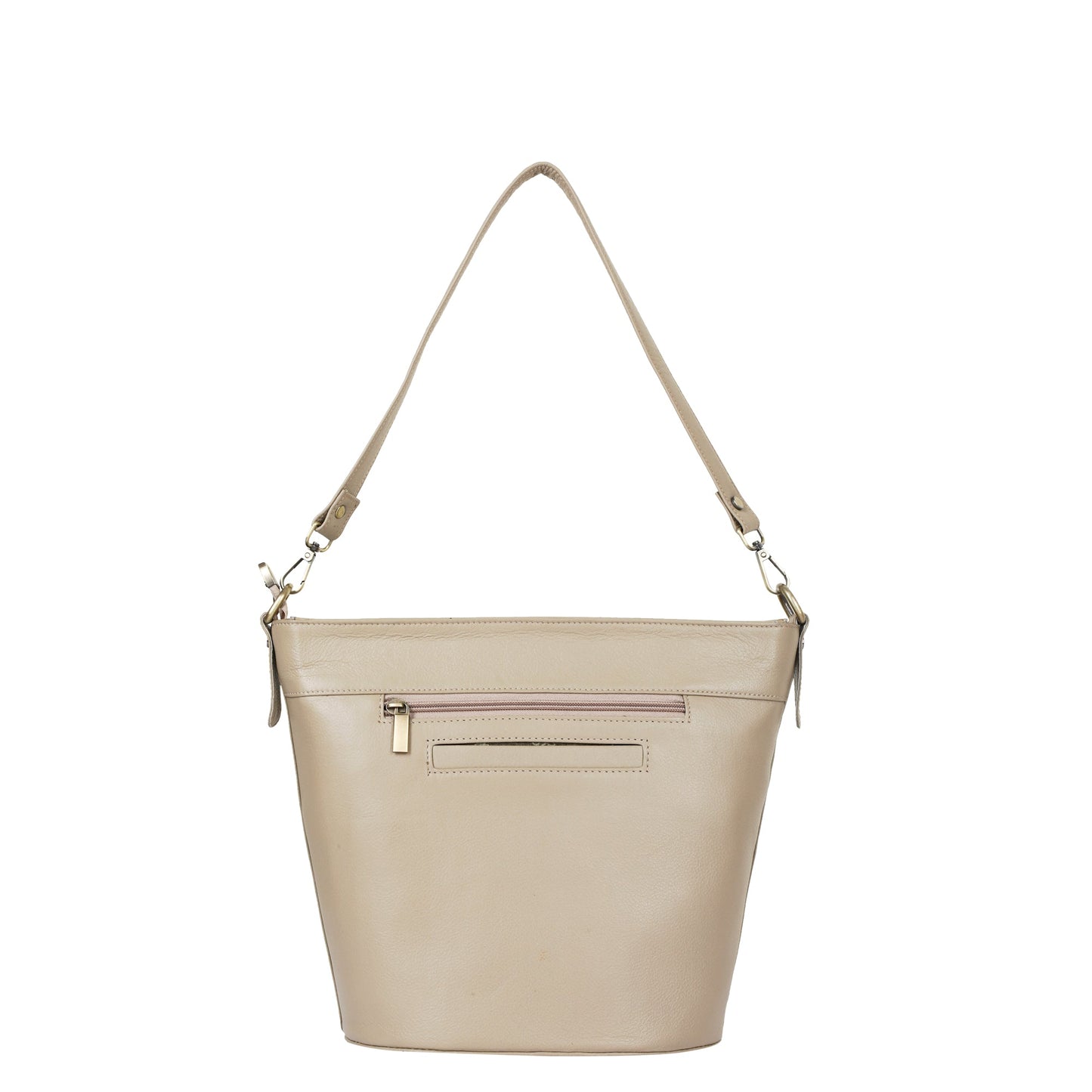 Taupe Genuine Leather Bucket Hobo Crossbody Bag Wholesale for Women – Elegant Shoulder Tote Purse