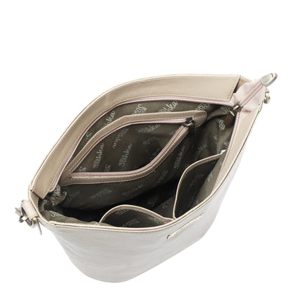 Taupe Genuine Leather Bucket Hobo Crossbody Bag Wholesale for Women – Elegant Shoulder Tote Purse
