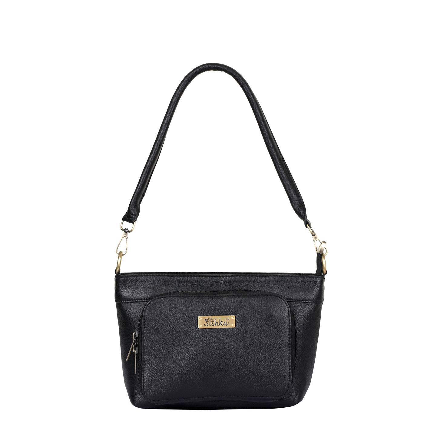 Black Genuine Leather Shoulder handbag Wholesale for Women – Tote with Front Pocket