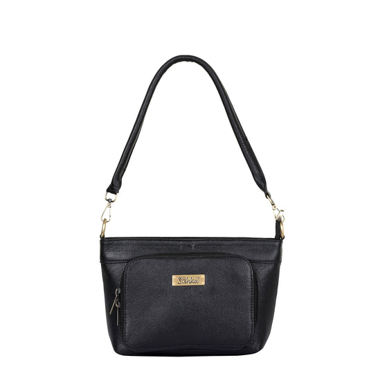 Black Genuine Leather Shoulder handbag Wholesale for Women – Tote with Front Pocket