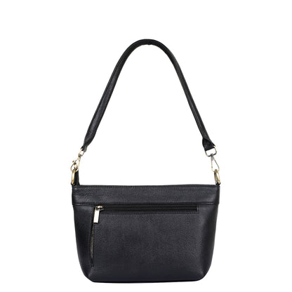 Black Genuine Leather Shoulder handbag Wholesale for Women – Tote with Front Pocket