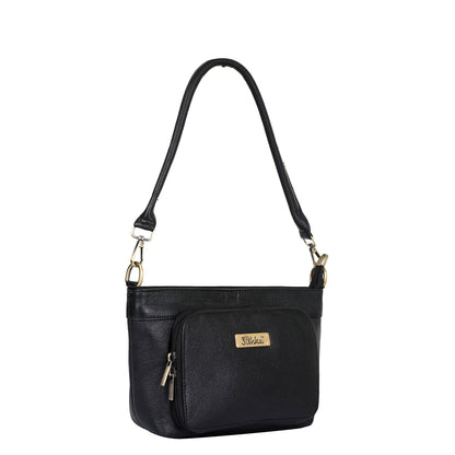 Black Genuine Leather Shoulder handbag Wholesale for Women – Tote with Front Pocket