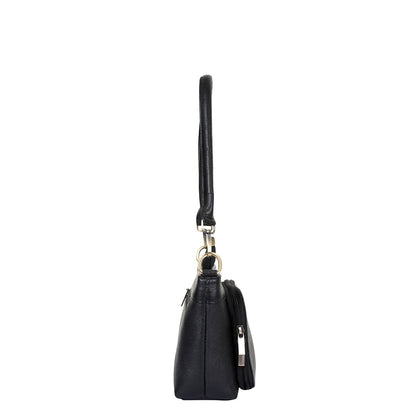 Black Genuine Leather Shoulder handbag Wholesale for Women – Tote with Front Pocket