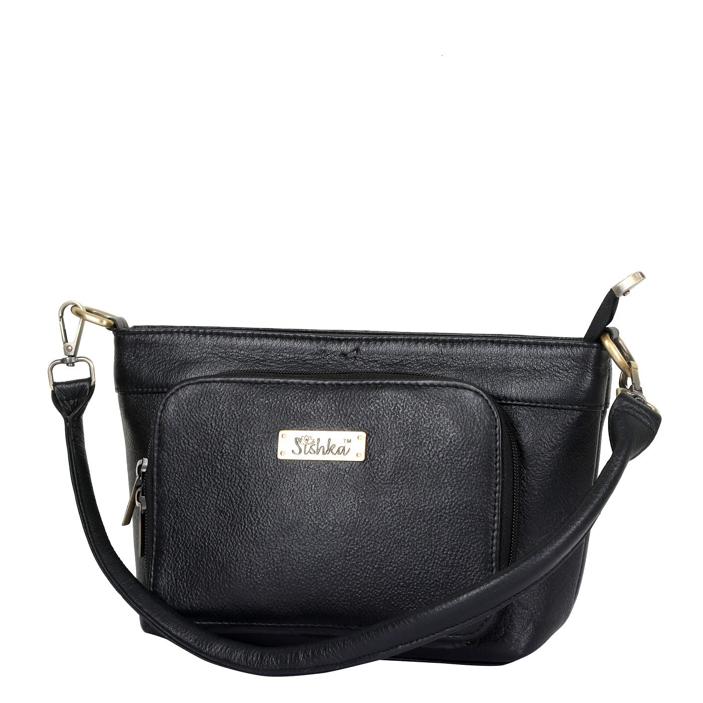 Black Genuine Leather Shoulder handbag Wholesale for Women – Tote with Front Pocket